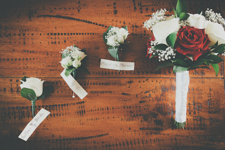 White Rose Buttonholes Alternative Vintage Glamorous Wedding www.photo.shuttergoclick.com