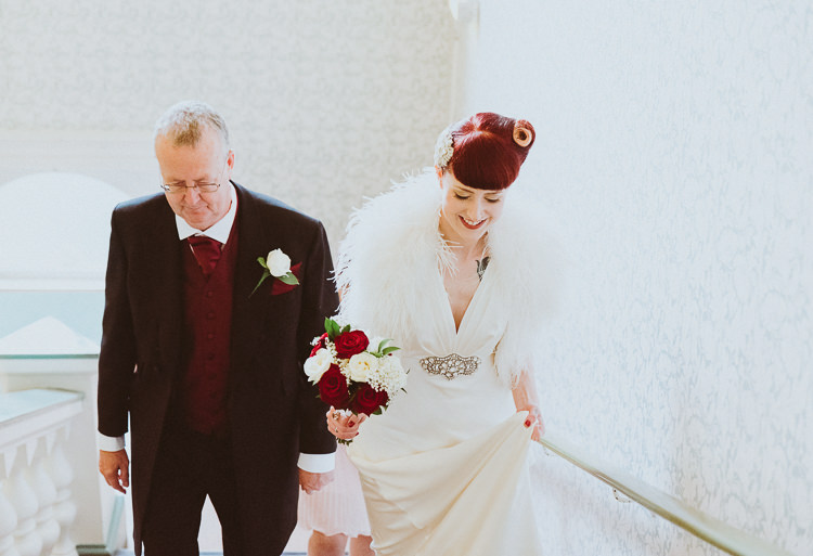 Victory Roll Hair Red Bride Bridal Alternative Vintage Glamorous Wedding www.photo.shuttergoclick.com