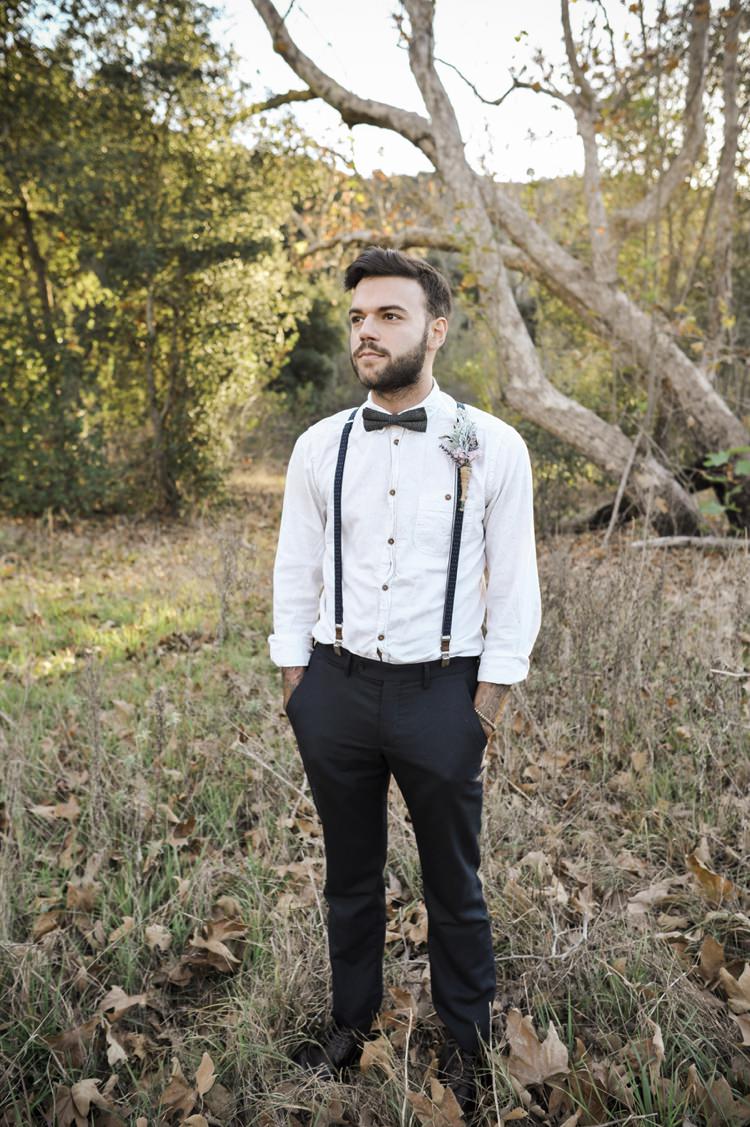 Braces Bow Tie Groom Hip Bohemian Styled Elopement http://www.kylieraephotography.com/