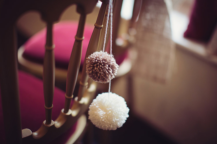 Wool Pom Pom Chairs Alpine Winter Christmas Wedding http://www.tireedawson.co.uk/