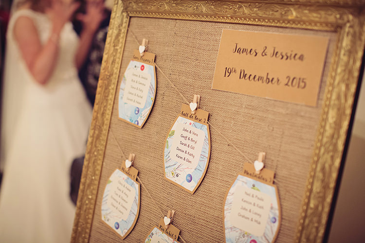 Hessian Kraft Paper Table Seating Plan Chart Alpine Winter Christmas Wedding http://www.tireedawson.co.uk/