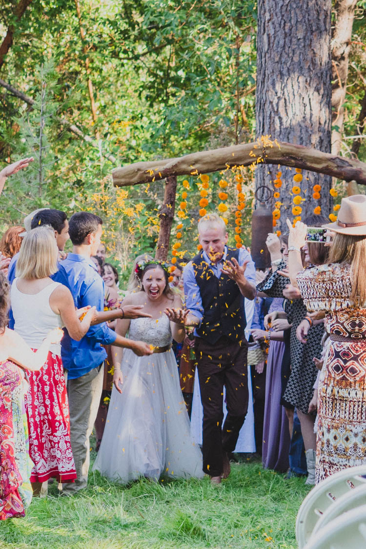 Confetti Petals Throw Farmer's Wedding Forest http://www.lenkalandphotography.com/