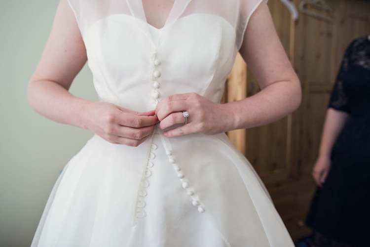Button Front Dress 1950s Vintage Bride Bridal Gown Bright Fun Pink Peonies Wedding http://assassynation.co.uk/