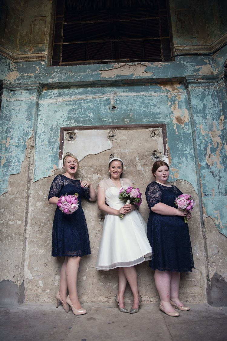 Navy Short Lace Bridesmaid Dresses Bright Fun Pink Peonies Wedding http://assassynation.co.uk/