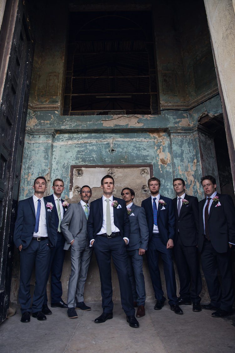 Navy Suit Groom Bright Fun Pink Peonies Wedding http://assassynation.co.uk/