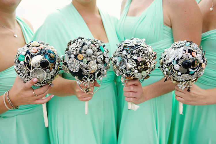 Bridesmaids Brooch Bouquets Informal Hand Made Beach Wedding http://www.lydiastampsphotography.com/
