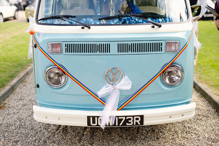 VW Camper Fresh Fun Rainbow Garden Wedding http://www.lydiastampsphotography.com/