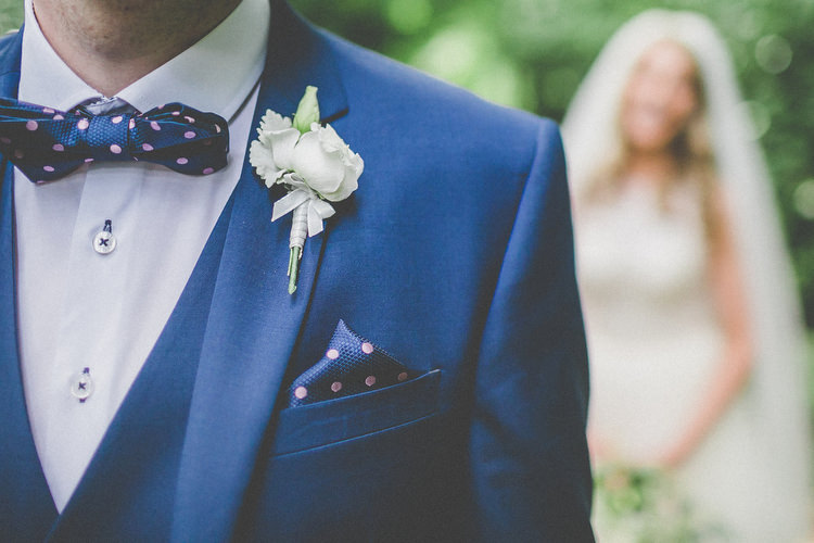 Polka Dot Bow Tie Pocket Square Groom Style Chilled Stylish Countryside Wedding http://mementophotography.ie/
