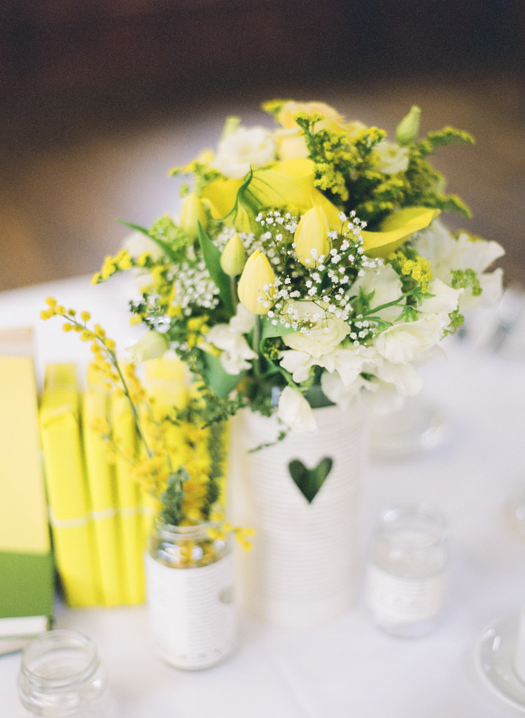 Flowers Heart Jars Classic Spring Yellow Wedding http://natashahurley.com/