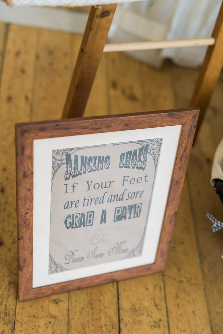 Dancing Shoes Sign Rustic Floral Peach Wedding http://www.folegaphotography.co.uk/