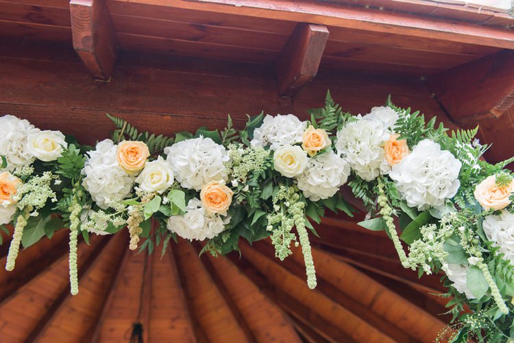 Flower Arch Ceremony Gazebo Rustic Floral Peach Wedding http://www.folegaphotography.co.uk/