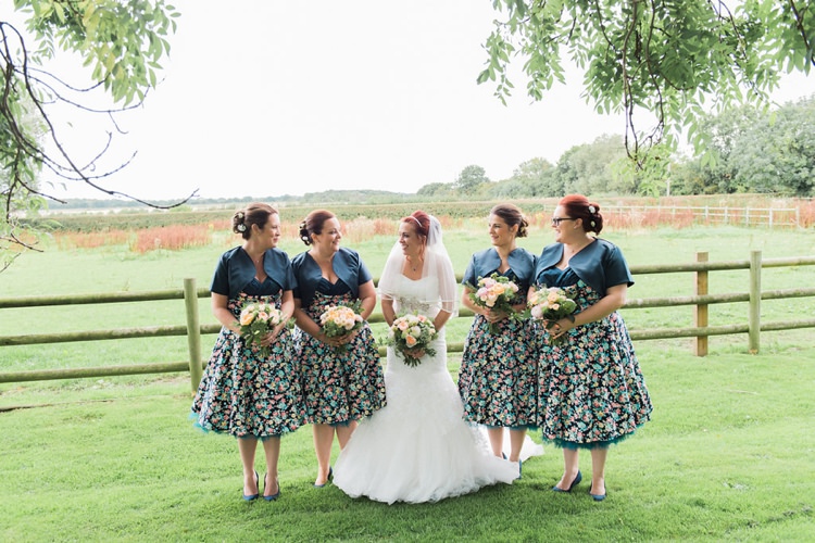 Lindy Bop Vintage Bridesmaid Dresses Rustic Floral Peach Wedding http://www.folegaphotography.co.uk/