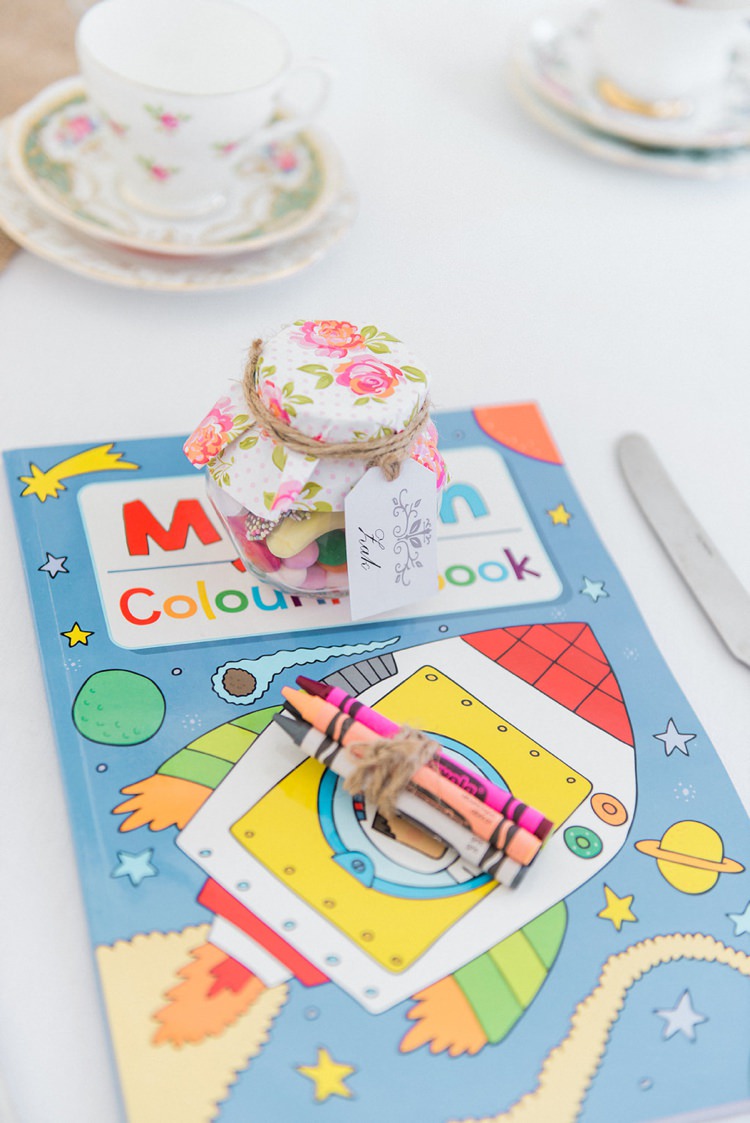 Kids Childrens Favour Kit Colouring Sweets Rustic Floral Peach Wedding http://www.folegaphotography.co.uk/