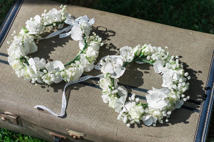 Bridesmaid Flower Crowns White Rustic Floral Peach Wedding http://www.folegaphotography.co.uk/
