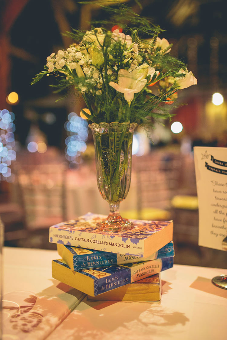 Vase Flowers Book Centrepiece Tables Origami Books Barn Wedding http://storyandcolour.co.uk/