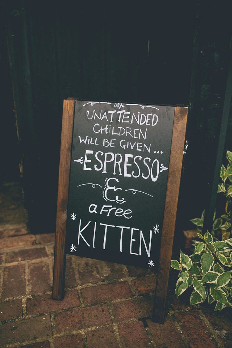 Unattended Children Sign Origami Books Barn Wedding http://storyandcolour.co.uk/