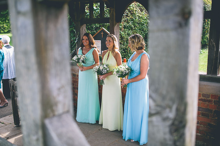 Multicolour Bridesmaid Dresses Long Origami Books Barn Wedding http://storyandcolour.co.uk/