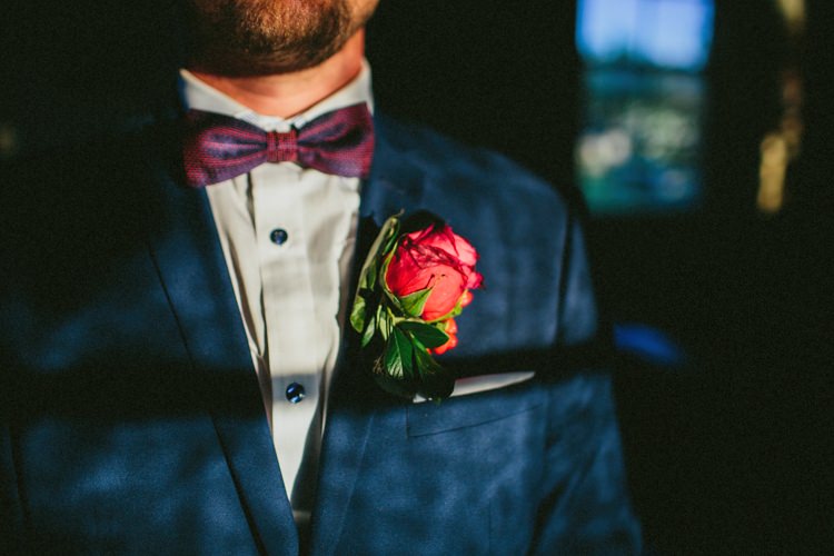 Pink Rose Buttonhole Groom Whimsical Barn Wedding Australia http://throughthewoodsweran.co.uk/
