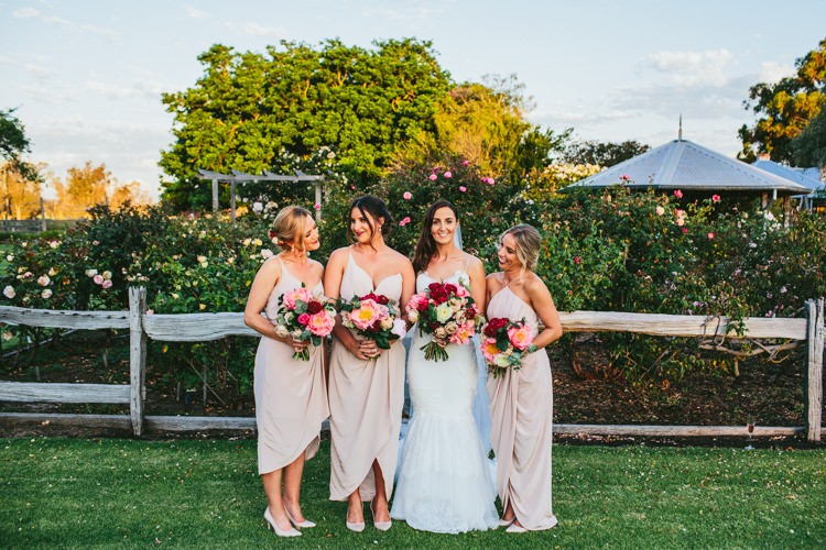 Nude Peach Dresses Bridesmaids Whimsical Barn Wedding Australia http://throughthewoodsweran.co.uk/