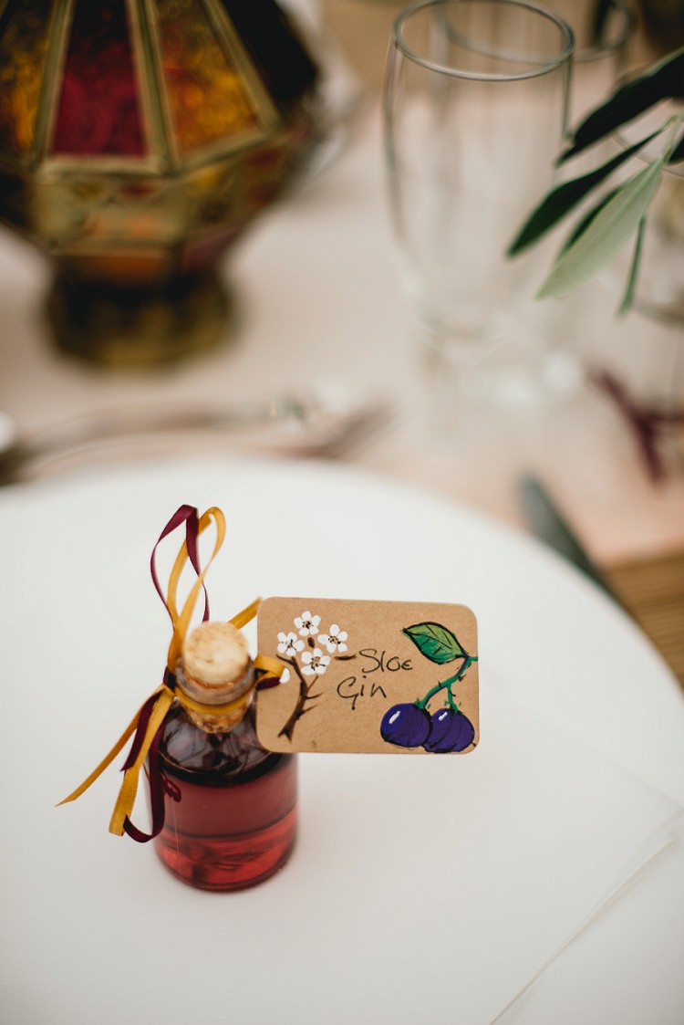 Gin Favours Bottles Laid Back Bohemian Festival Wedding http://benjaminmathers.co.uk/
