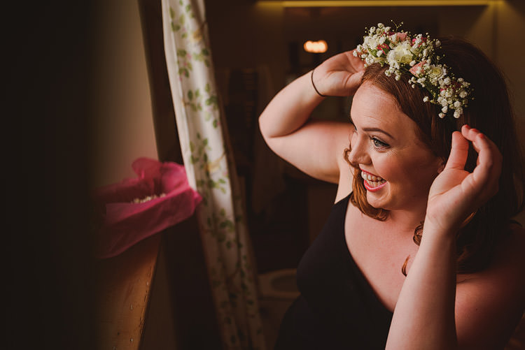 Flower Crown Bride Bridal Accessory Hair Fun Outdoorsy Farm Wedding http://www.samgibsonweddings.co.uk/