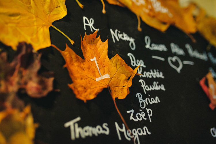 Blackboard Leaf Table Seating Plan Chart Rustic Autumnal Apples Country Wedding http://jareklepak.com/
