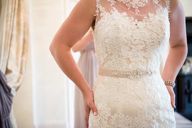 Lace Dress Bride Bridal Gown Belt Sash Beautiful Country House Wedding http://www.fionasweddingphotography.co.uk/