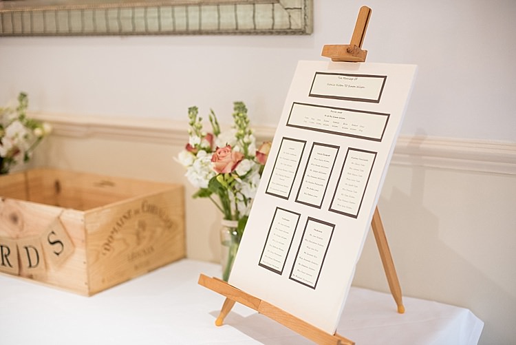Easel Table Plan Chart Stationery Beautiful Country House Wedding http://www.fionasweddingphotography.co.uk/