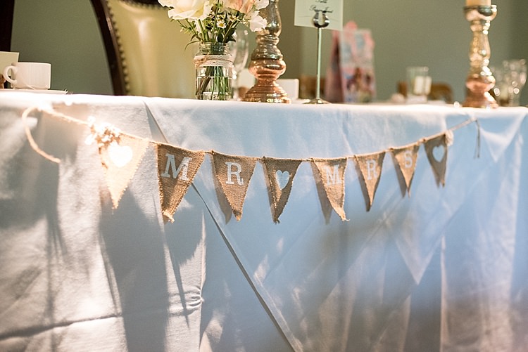 Mr Mrs Hessian Bunting Beautiful Country House Wedding http://www.fionasweddingphotography.co.uk/