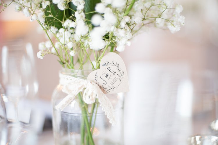 Monogramme Labels Jar Flowers Country Glamour Black Tie Wedding http://www.capturedbykatrina.co.uk/