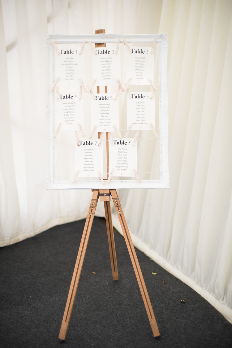 Frame Table Plan Seating Chart Country Glamour Black Tie Wedding http://www.capturedbykatrina.co.uk/