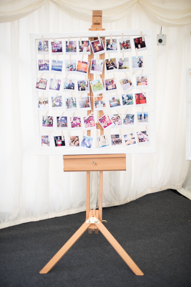 Polariod Hanging Decor Country Glamour Black Tie Wedding http://www.capturedbykatrina.co.uk/