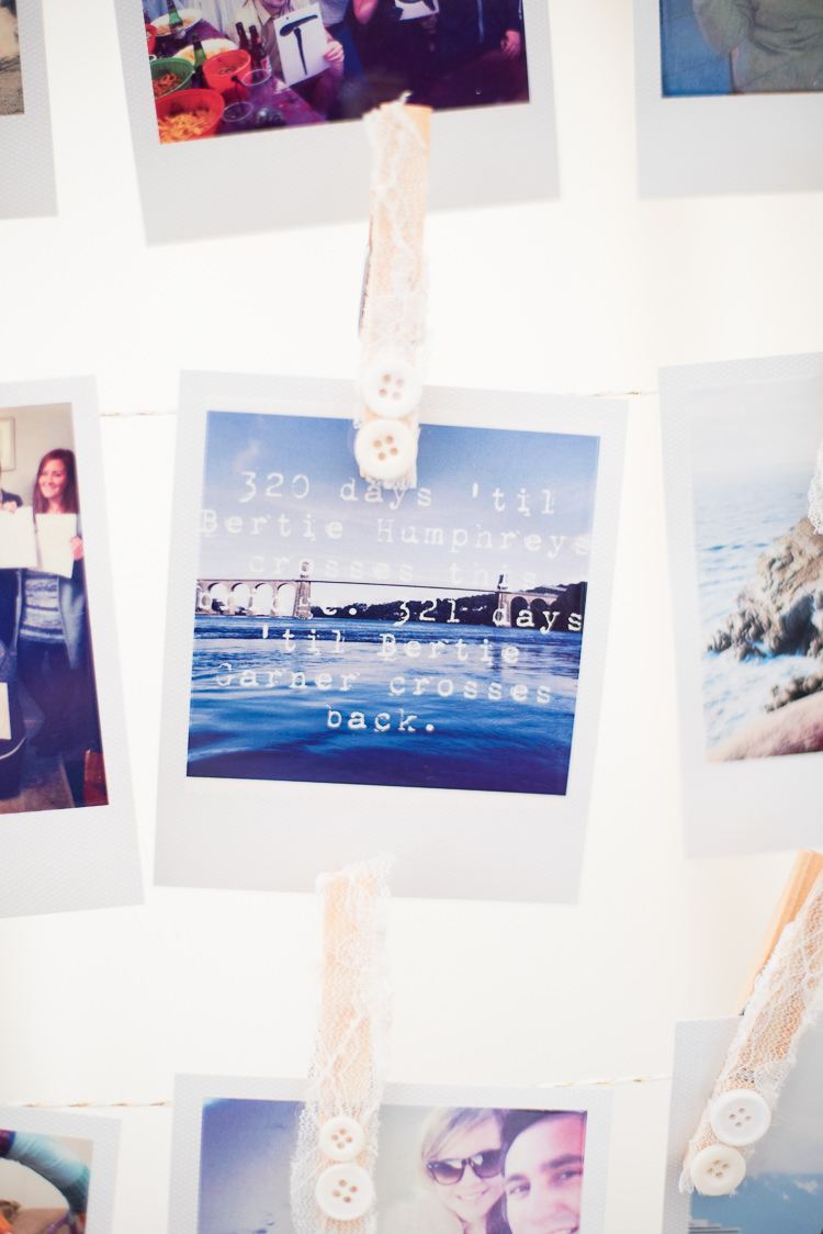 Polariod Hanging Decor Country Glamour Black Tie Wedding http://www.capturedbykatrina.co.uk/