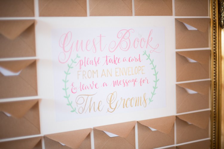 Envelope Guest Book Wall Country Glamour Black Tie Wedding http://www.capturedbykatrina.co.uk/