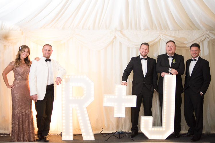 Letter Lights Country Glamour Black Tie Wedding http://www.capturedbykatrina.co.uk/