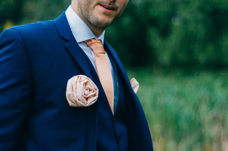 Fabric Flower Buttonhole Groom Home Made Garden Party Wedding www.purplepeartreephotography.com