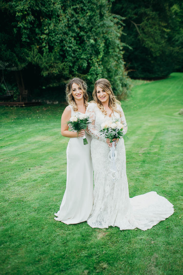 White Ghost Bridesmaid Dress Long Home Made Garden Party Wedding www.purplepeartreephotography.com
