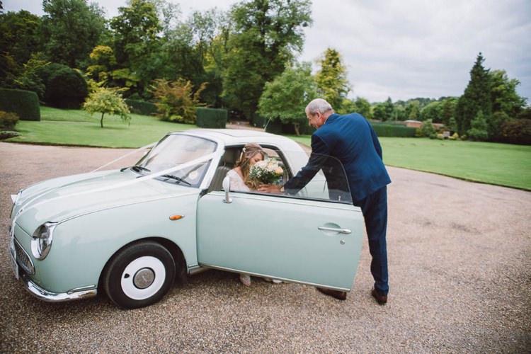 Mint Nissan Figaro Car Home Made Garden Party Wedding www.purplepeartreephotography.com