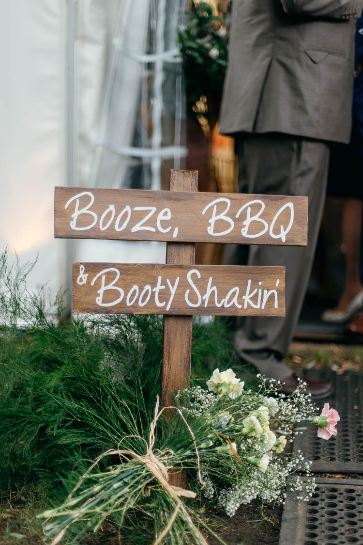 Rustic Wooden Sign Painted Home Made Garden Party Wedding www.purplepeartreephotography.com