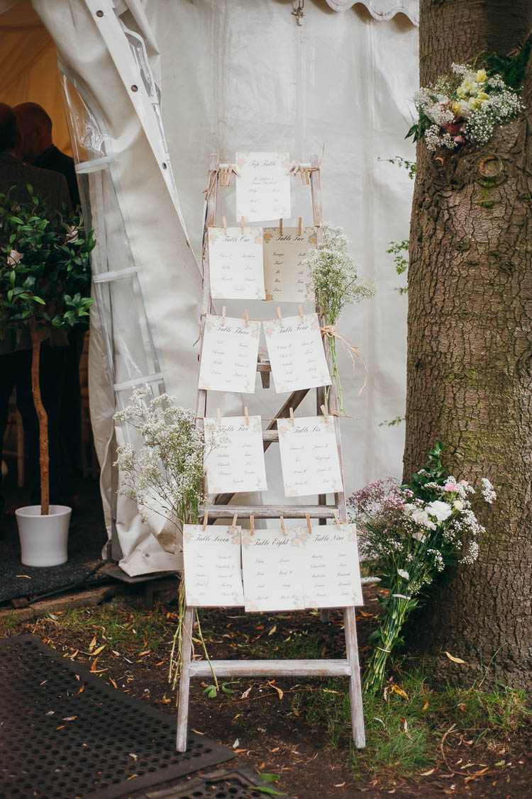 Ladder Seating Plan Table Chart Home Made Garden Party Wedding www.purplepeartreephotography.com