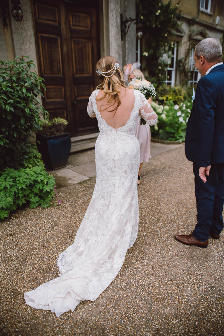 Lace V Back Dress Gown Sleeves Bride Bridal Home Made Garden Party Wedding www.purplepeartreephotography.com