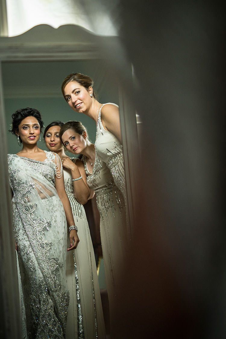 Sari Bride Bridal White Sequin Embellished Fun Glittery Outdoor Colourful Wedding http://www.reportography.com/