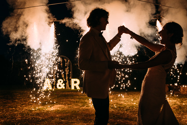 Fireworks First Dance Creative Festival Tipi Wedding http://www.annapumerphotography.com/
