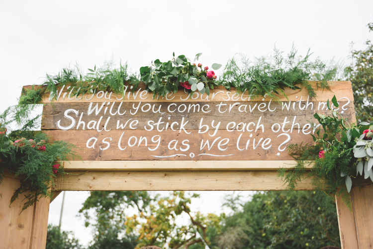 Love Quote Doors Ceremony Backdrop Stylish Festival Farm Garden Wedding http://www.lisadawn.co.uk/