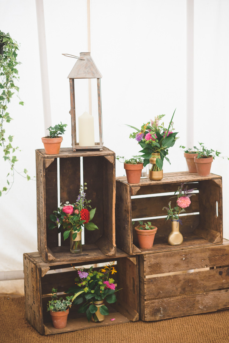 Crate Decor Flowers Stylish Festival Farm Garden Wedding http://www.lisadawn.co.uk/