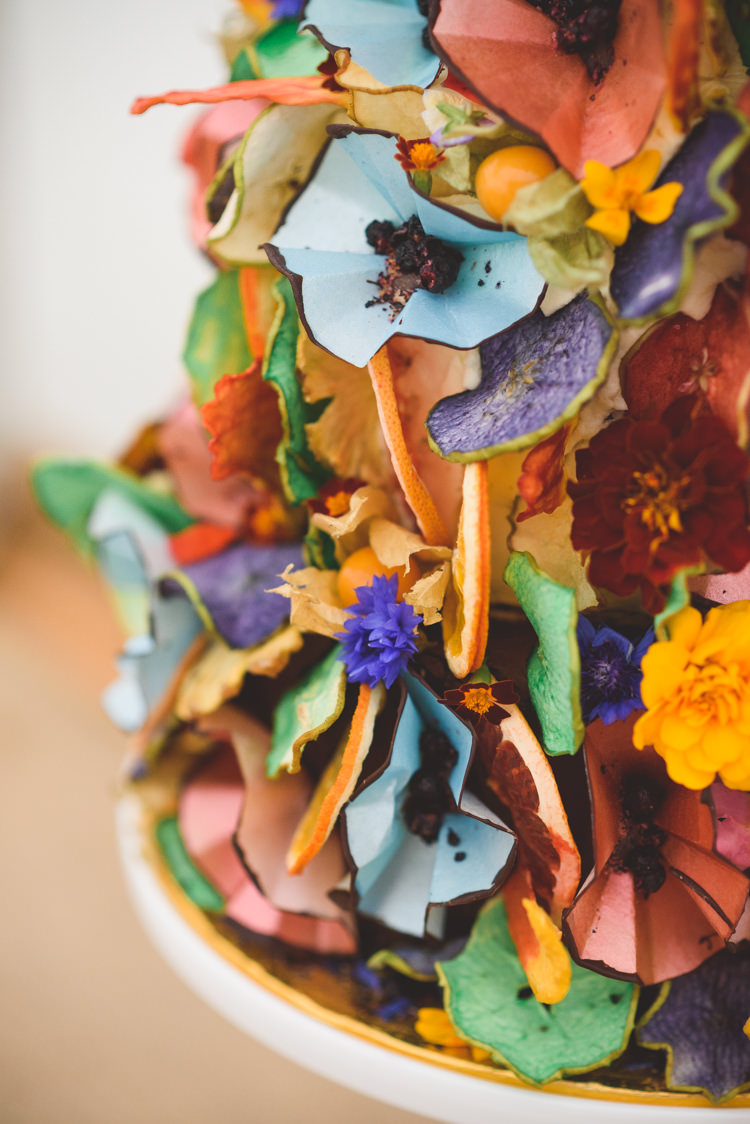 Cake Art Rainbow Flowers Stylish Festival Farm Garden Wedding http://www.lisadawn.co.uk/