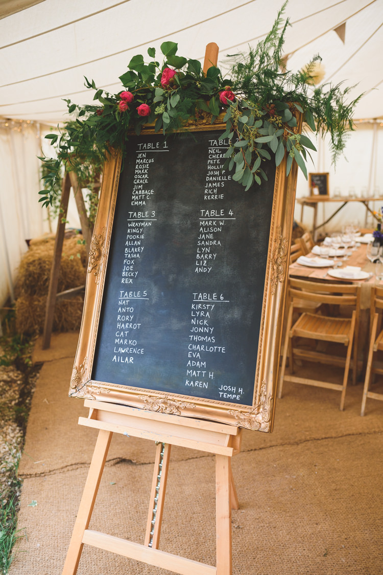Flower Floral Seating Plan Table Chart Black Chalk Board Stylish Festival Farm Garden Wedding http://www.lisadawn.co.uk/