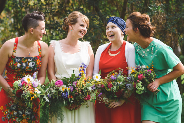 Mismatched Bridesmaids Stylish Festival Farm Garden Wedding http://www.lisadawn.co.uk/