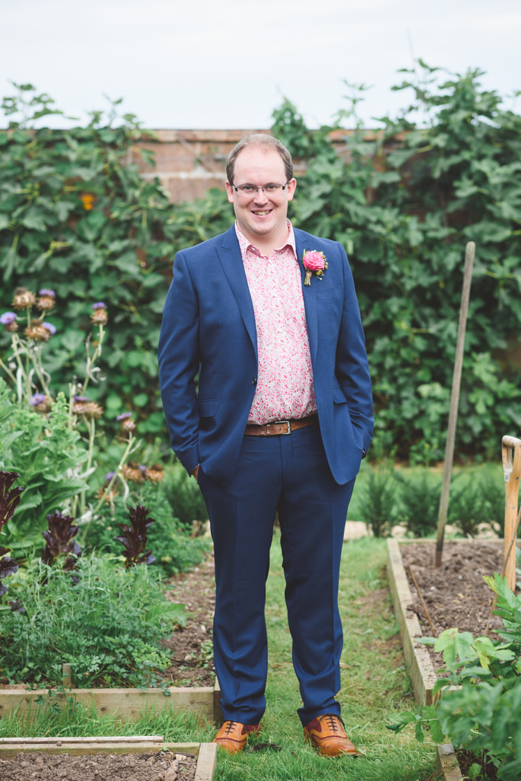 Navy Blue Suit Groom Stylish Festival Farm Garden Wedding http://www.lisadawn.co.uk/