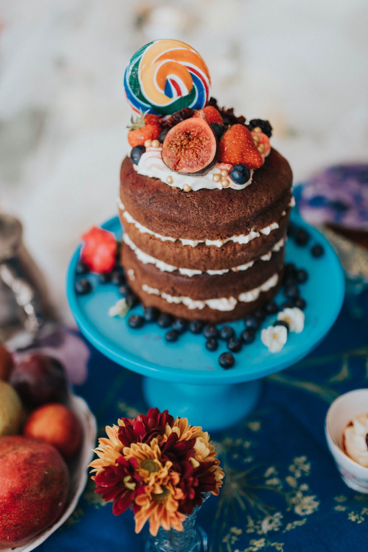 Naked Cake Layer Chocolate Fruit Sponge Alice in Wonderland Wedding Ideas http://nataliepluck.com/